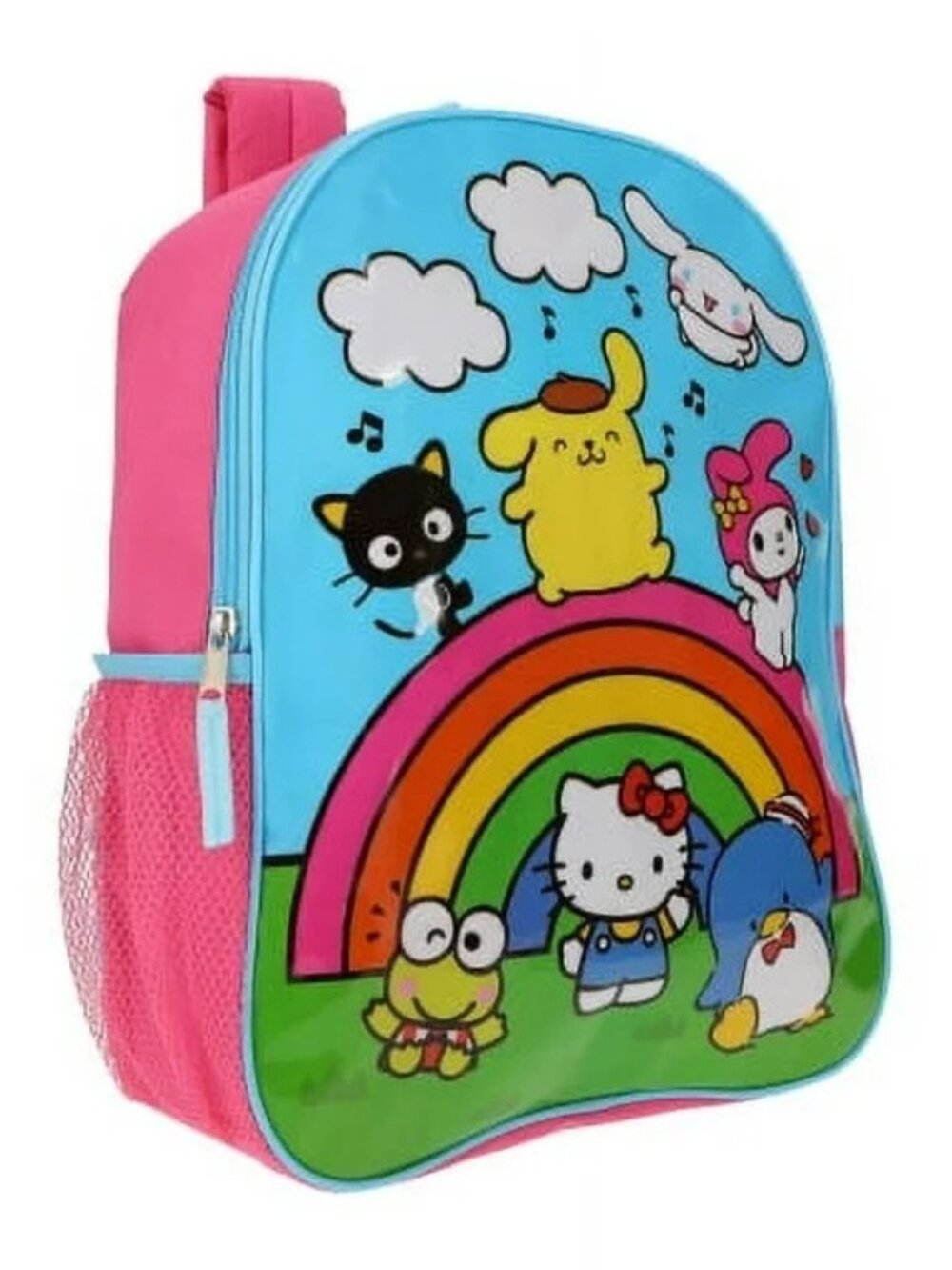 NEW Hello Kitty And Friends "Over The Rainbow" Children's Pink Backpack 15 Inch